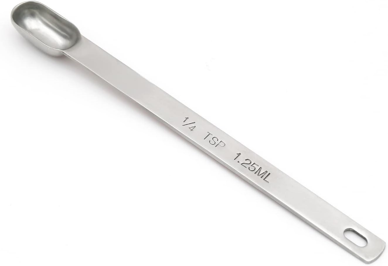 1PCS 1/4tsp (1.25ml) Single Measuring Spoon, Stainless Steel Long Handle Individual Teaspoons Only