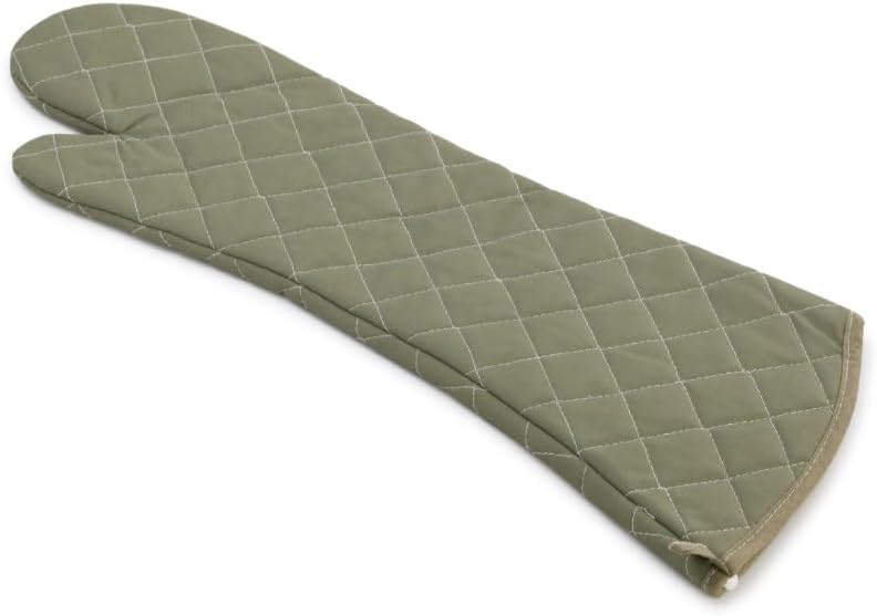 24 Inch Extra Long Oven Mitts Heat Resistant Cotton Lining Oven Thick Gloves Kitchen Food Service Mittens for Pot Holders Cooking Baking BBQ (24 Inch Green -1pair)