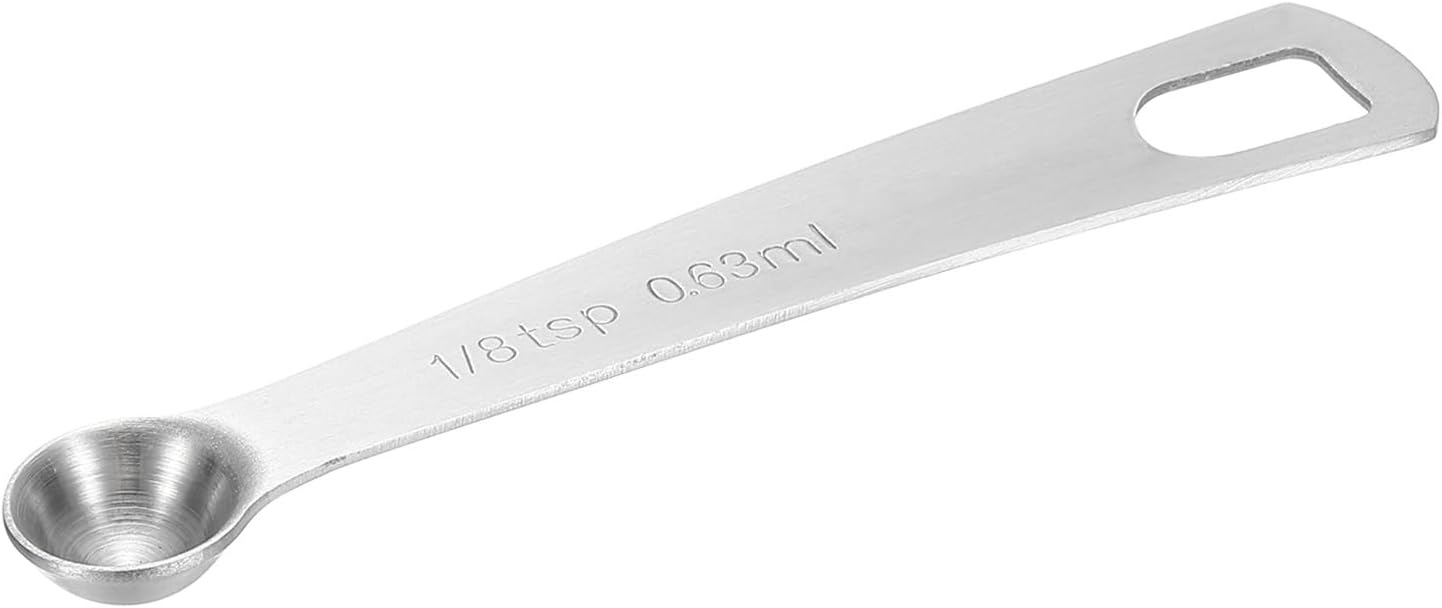 PATIKIL 1pcs 0.63ml Tablespoon Measuring Spoon, 1/8 Tbsp Measuring Spoon Stainless Steel Individual Measure Scooper Only for Ground Coffee Loose Tea Powder