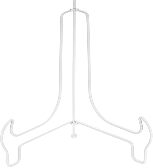 uxcell 8 Inch Plate Stand for Display, Iron Decorative Plate Holders Folding Display Stand Easel for Book Platter Photo Picture Frame Tabletop Art, White