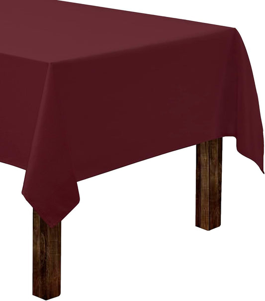 Gee Di Moda Rectangle Tablecloth - 60 x 102 Inch Burgundy Table Cloth for 6 Foot Rectangle Table - Heavy Duty Washable Fabric - for 6 Ft Buffet Table, Holiday Party, Dinner, Wedding & Baby Shower