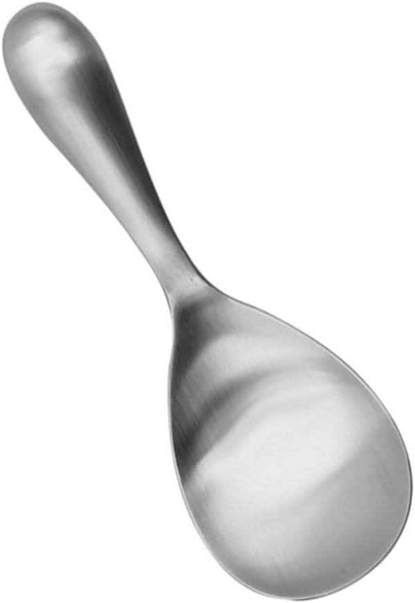 2 Pack Thickened Stainless Steel Rice Spoons, 8 Inch Rice Cooker Serving Spoons Soup Paddle Ladle Spoon Kitchen Set, Easy To Clean (Silver)