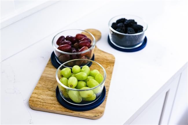 DURA LIVING 12-Piece Glass Food Storage Containers Set (6 Containers + 6 BPA-Free Lids) | 2-Cup, Leakproof | Microwave, Freezer, Oven & Dishwasher Safe | Ideal for Meal Prep & Pantry Organization