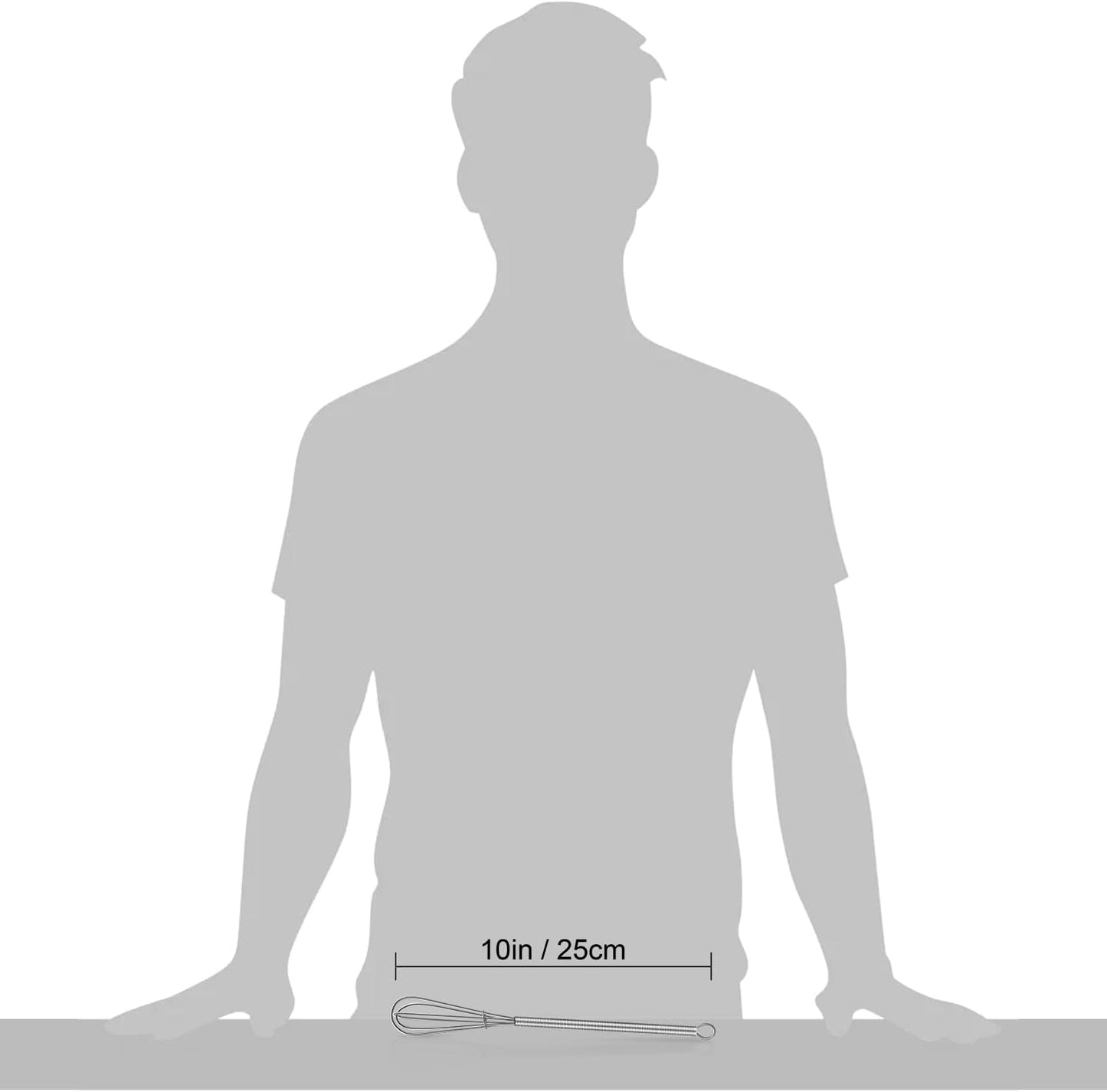 Walfos Long Small Whisks Skinny Little Whisk 10 inch Tiny Mini Whisk With Long Handle for Mixing Sauces, Coffee, Cooking,Beating, Blending Ingredients,