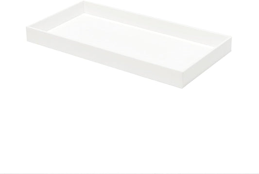 ROYALITA Acrylic Tray Bathroom Tray for Countertop, Guest Towel Holder Tray for Napkin Perfume Jewelry Makeup, Vanity Trays for Soap Dispenser, Aromatherapy, Cup & Candle, White