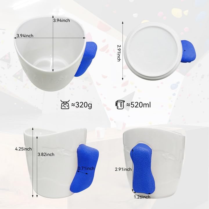 TWO STONES Rock Climbing Mug | Rock Climbing Coffee Mug | Climber Mug as Rock Climbing Gift for Climbers, Safe for Dishwasher and Microwave