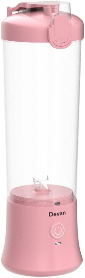 Pink Portable Blender - 270W USB Rechargeable, 20 oz BPA-Free Cup & Travel Lid for Shakes & Smoothies