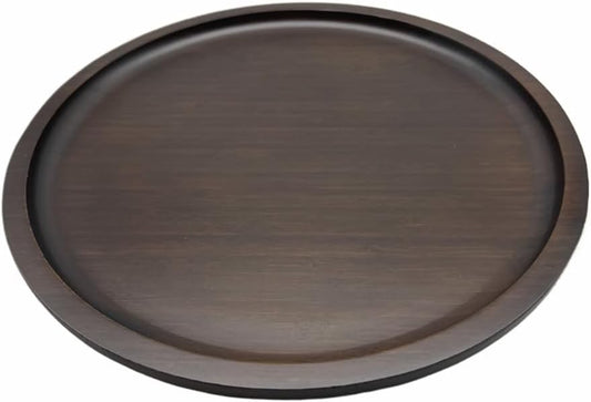 Wood Vanity Tray, Bathroom Counter Solid Walnut Organizer, Toilet Tank Top Wooden Serving Plate for Dinner Tea Coffee (Natural Walnut Color, 9.8 x 9.8 inch)