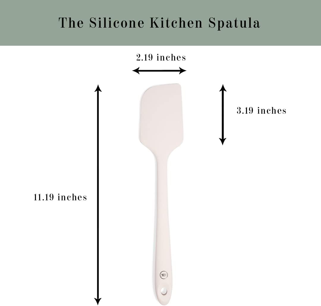 The Silicone Kitchen Improved Spatula, Skinny Spatula, Spoonula in Designer White, Silicone Spatula Set 3 Piece, Off-White