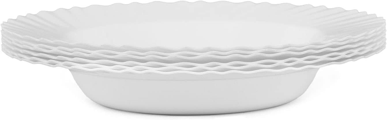 Mintra Home Curly Collection (9in Deep Plate - 6pk, White)