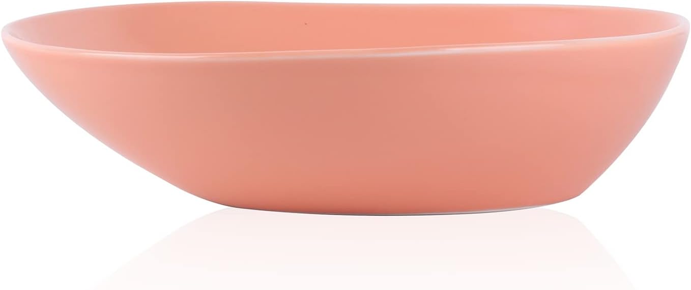Stone Lain Delilah 8-inch Bowl 6-Piece Dish Set, Porcelain, Peach