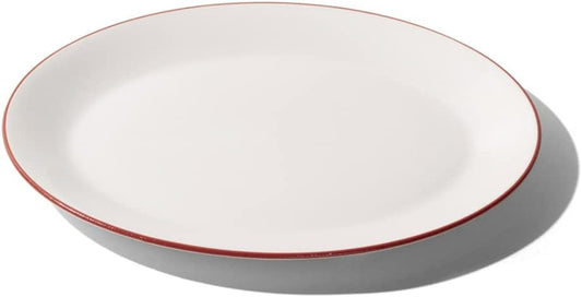 Made In Cookware - Serving Platter - White With Red Rim - Porcelain England