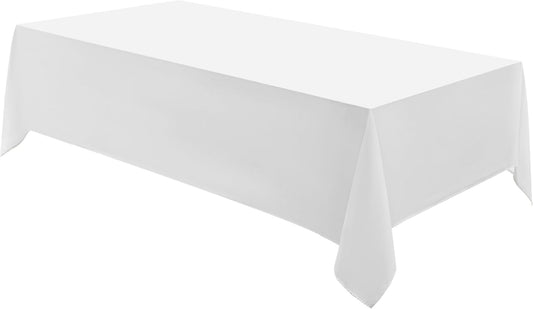Rectangle Tablecloths 60x120 Inch 1 Pack White Tablecloth Washable Decorative Linen Polyester Table Cloths for Dining Table Banquets Buffet Parties and Wedding