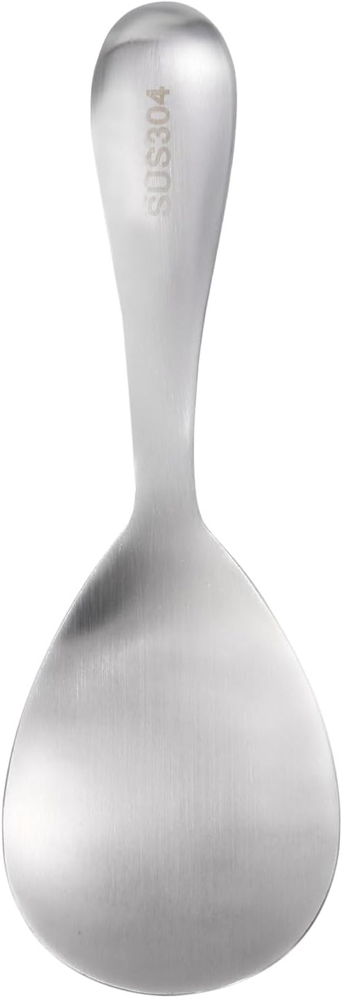 uxcell Stainless Steel Rice Paddle Non-Stick Rice Spoon Metal Rice Serving Spoon Kitchen Utensils Rice Spatula for Home Restaurant, Silver