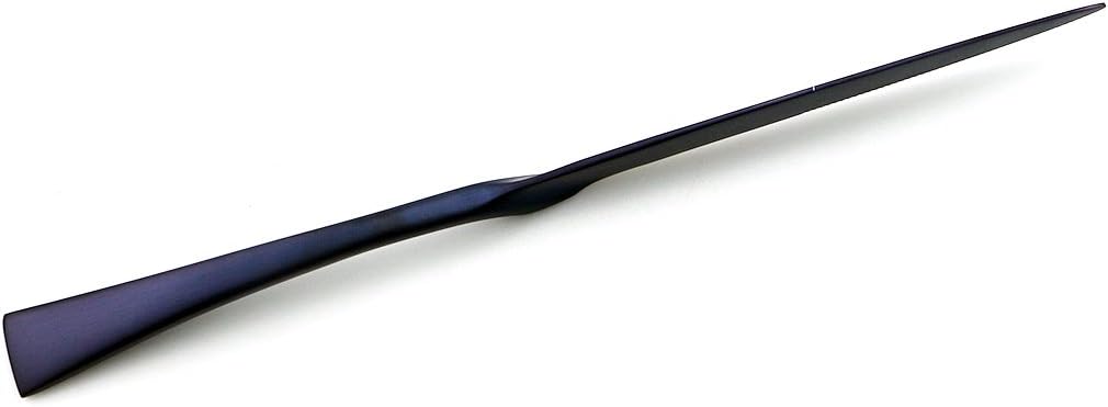 JASHII Luxury 18/10 Stainless Steel 8 Piece Matte Jubilee Blue Serrated Steak Knife Colorful Serving Black Utensil Set Replace Black