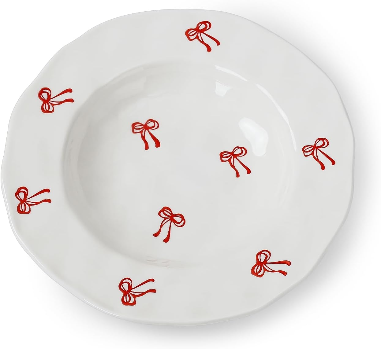 Koythin Ceramic Straw Hat Ramen Bowl Set, Pasta Bowls, Salad Serving Bowl for Noodle, Dinner, Salad, Microwave Dishwasher Safe (Double Line Bow)