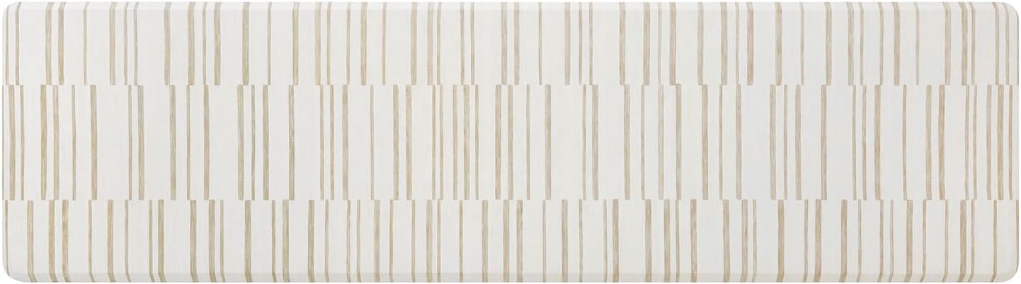 House of Noa Nama Standing Mat – Anti-Fatigue Cushioned Kitchen Mats for Floor | Ergonomic Bounce-Back Foam Kitchen Mats | Anti-Fatigue Mats for Kitchen & Standing | Nara Stripe Natural | 30" x 108"