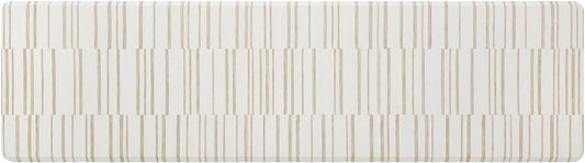 House of Noa Nama Standing Mat – Anti-Fatigue Cushioned Kitchen Mats for Floor | Ergonomic Bounce-Back Foam Kitchen Mats | Anti-Fatigue Mats for Kitchen & Standing | Nara Stripe Natural | 30" x 108"