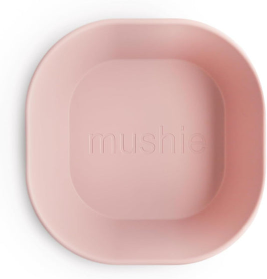 mushie Square Dinnerware Bowls for Kids | Made in Denmark, Set of 2 (Blush)