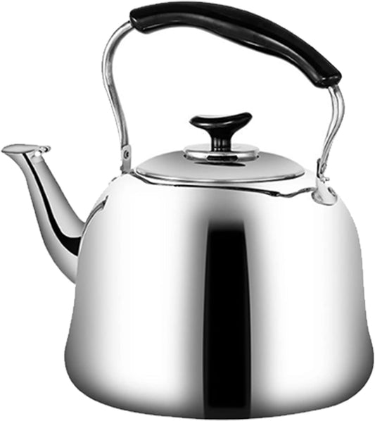 Whistling Tea kettle, 2L Stainless Steel Tea Kettle Stovetop With Anti-Hot Handle, Hot Water Boiling Tea Pots For Stove Top - Silver