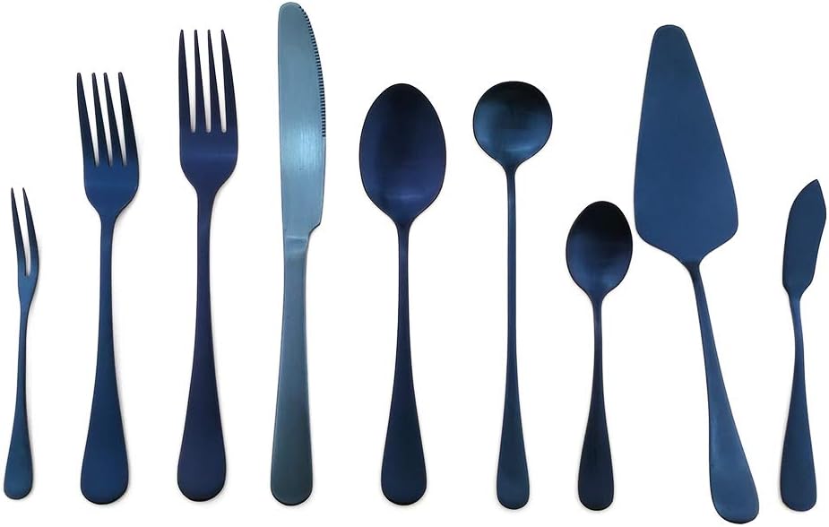 Gugrida Luxury 18/10 Stainless Steel Flatware Set Matte Black Silverware Set