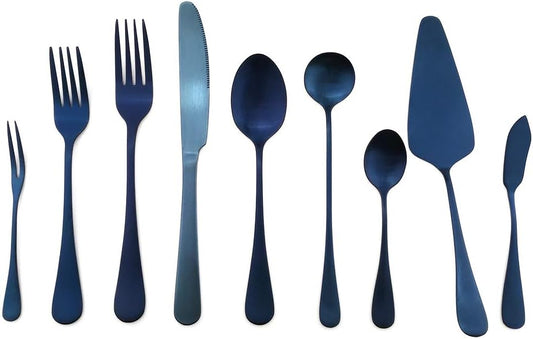 Gugrida Luxury 18/10 Stainless Steel Flatware Set Matte Black Silverware Set