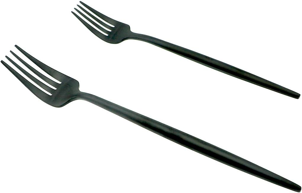 JASHII 18/10 Stainless Steel 5-Piece Matte Black Flatware Set,Dinner Knife Fork Salad Fork Dessert Spoon, Service for 1, Luxury Silverware Cutlery Utensil Sets