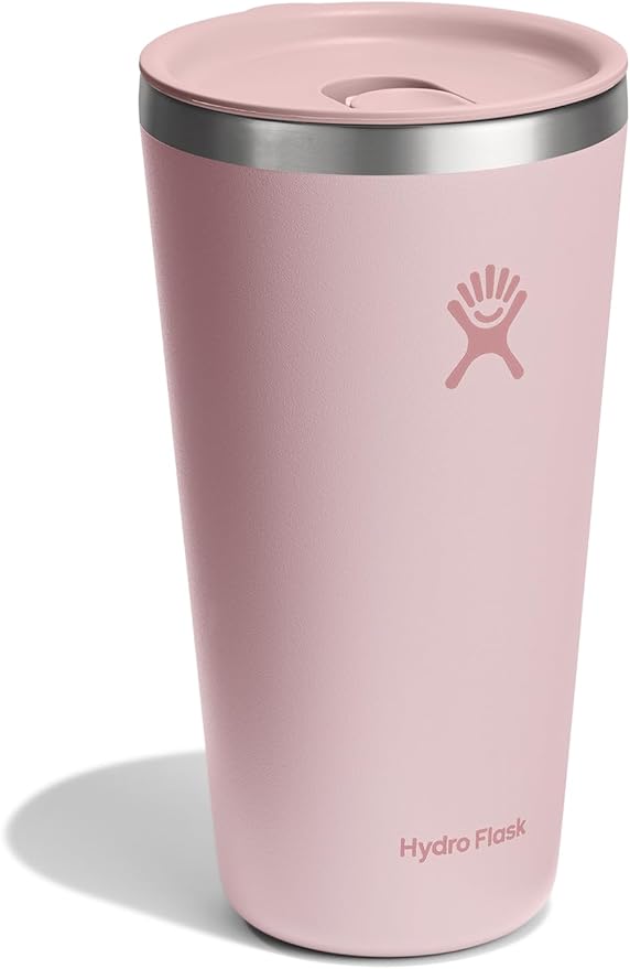 Hydro Flask All Around Tumbler Press-in Lid, Insulated Travel Mug, Stainless Steel Coffee Cup 28 Oz Tonal Trillium Pink