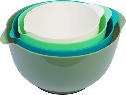 BoxedHome Classic Mixing Bowl Set, BPA Free Plastic, Microwave and Dishwasher Safe, 4.5 quarts (Army Green)