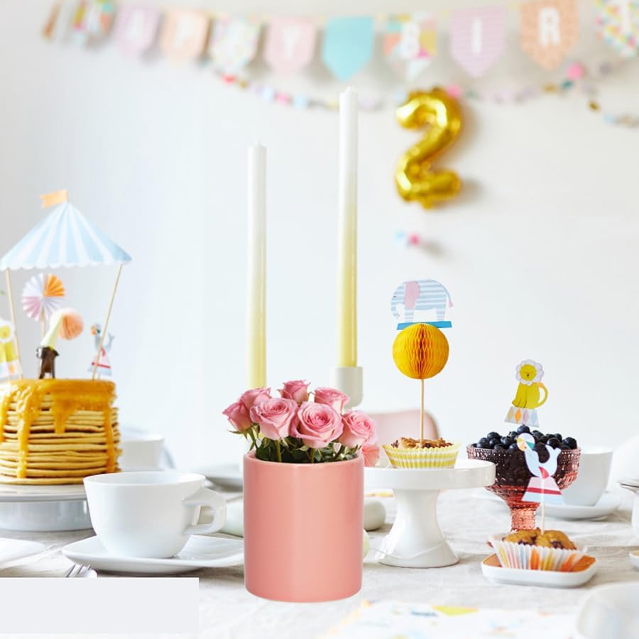 Utensils Holder,Caddy Cutlery Holder Silverware, Utensils Organizer Elegant Pink Porcelain, Spoon Holder for Party Tableware Holder for Kitchen Table, Cabinet