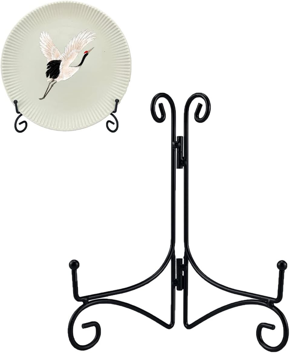 SVENJBB Black Iron Plate Stand, 6 Inch Plate Display Stands (2 Pack)