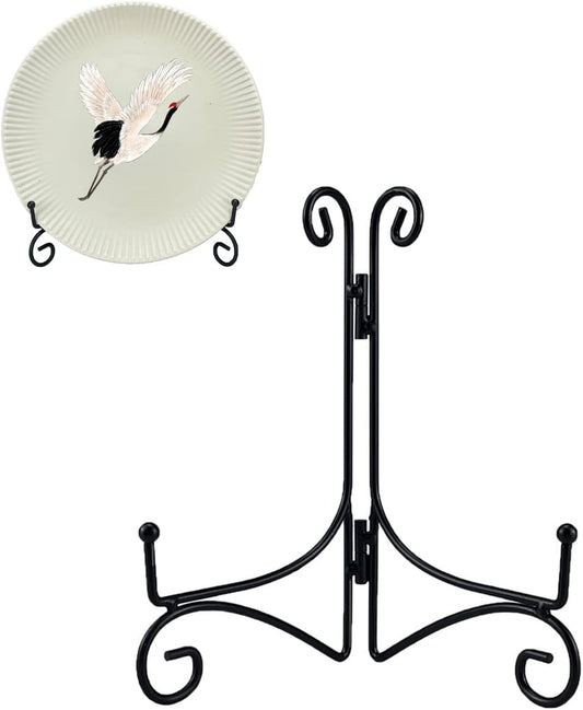 SVENJBB Black Iron Plate Stand, 6 Inch Plate Display Stands (2 Pack)
