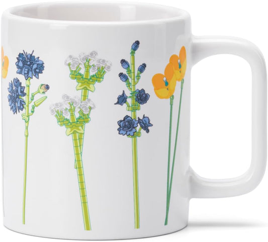 Room Copenhagen LEGO Wild Flowers Mug 300ml – Botanical Coffee Cup for LEGO Fans, Floral Collectible Gift, Microwave & Dishwasher Safe