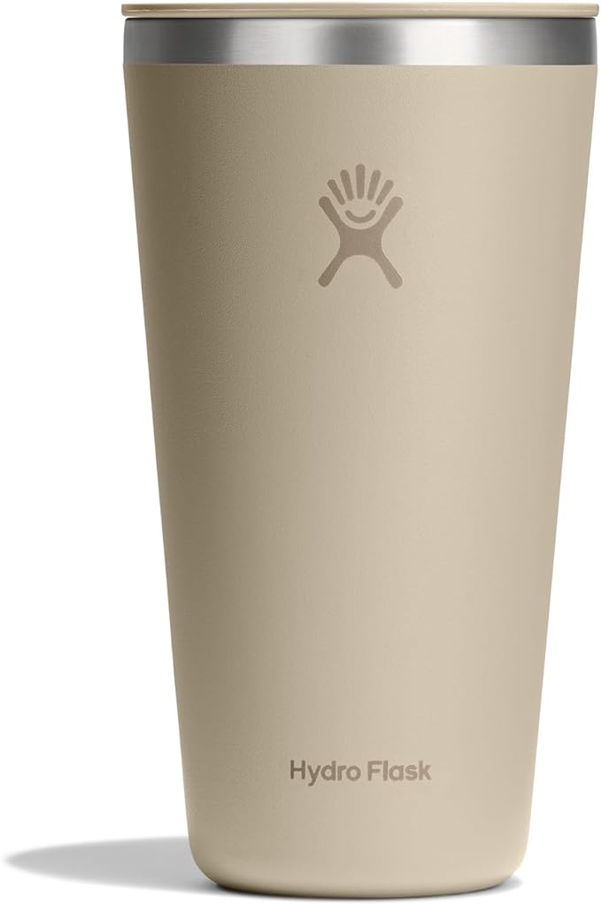 Hydro Flask All Around Tumbler Press-in Lid, Insulated Travel Mug, Stainless Steel Coffee Cup 28 Oz Oat Tan