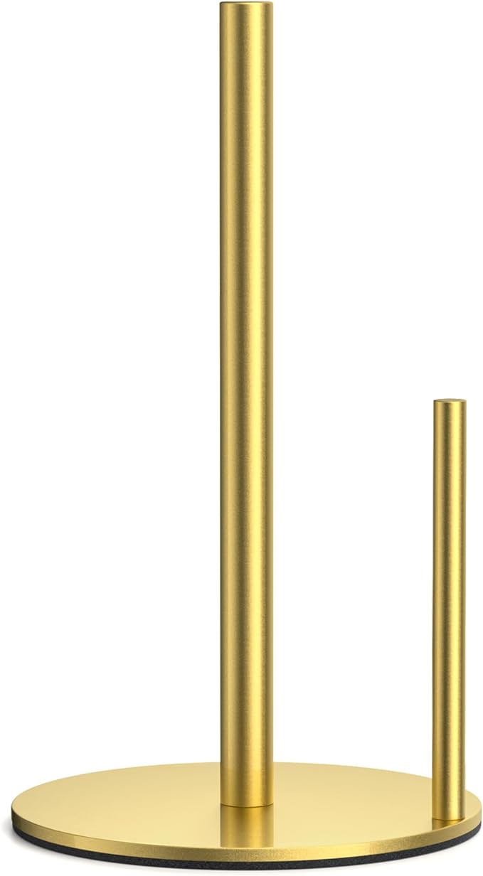 Paper Towel Holder Countertop, Stainless Steel, Gold, for Kitchen, Pantry, RV