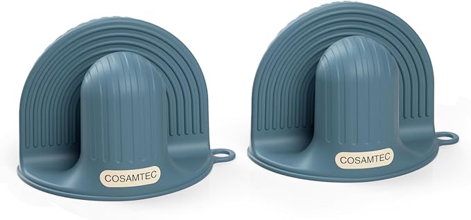 Silicone Oven Mitts Heat Resistant Mini Oven Gloves and Pot Holders Set for Kitchen Non Slip Waterproof Pinch Grips for Cooking and Baking Set of 2