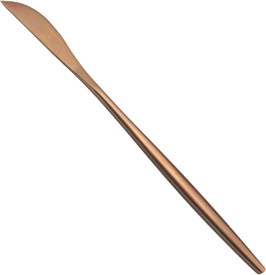 40-Pieces Silverware Set, Flatware Sets Satin Finish, 304 Stainless Steel Utensils Dishwasher Safe Service for 8, Include Dinner Knife/Fork/Spoon Dinnerware Sets (Matte Rose)