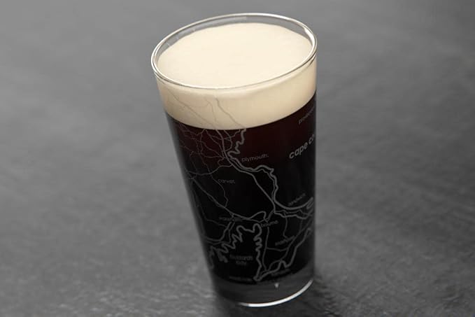 Well Told Engraved Cape Cod Massachusetts Map Pint Glass, Etched Beer Gift (16 oz, Clear) City Map Pint, Custom City Glassware, Gifts For Beer Lovers