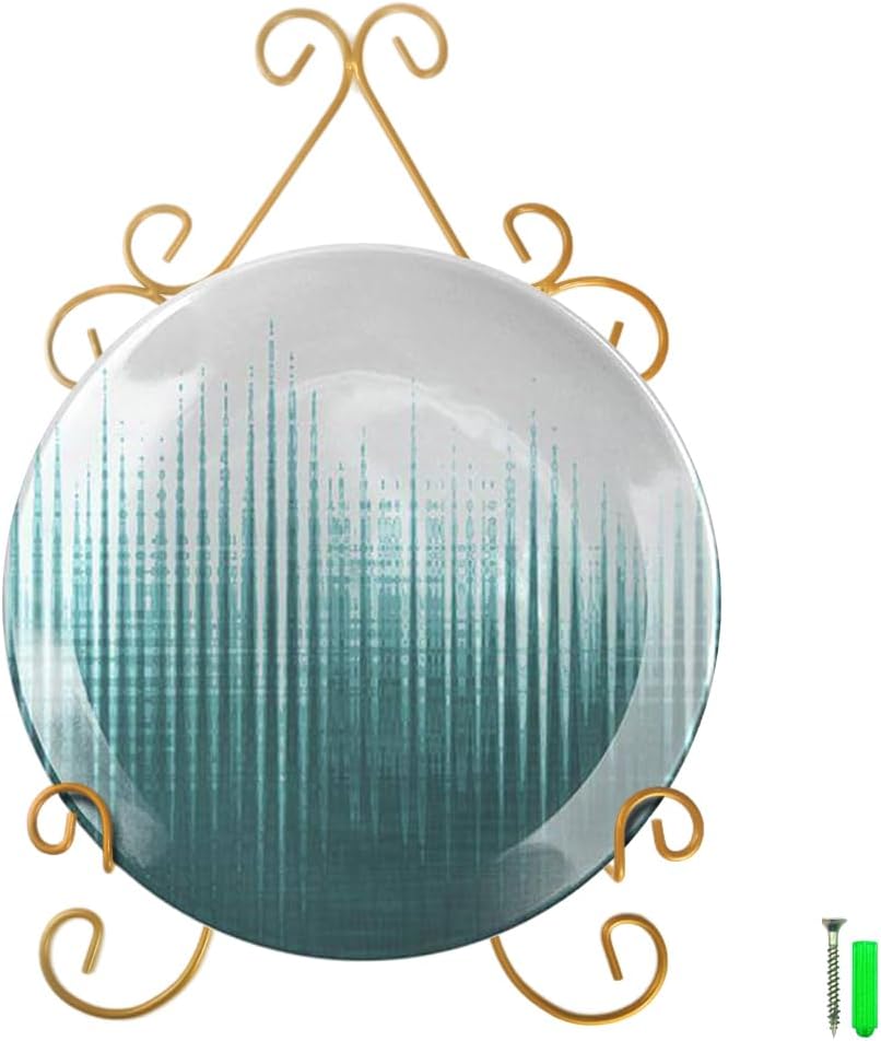 YY YEARCHY Plate Stand Holder for Wall Hanging Display Rack Art Hanger Metal Easel Photo Holder Books Bowls Platters (Yellow, 6 inches/9.84" x 6.3" x1.2")