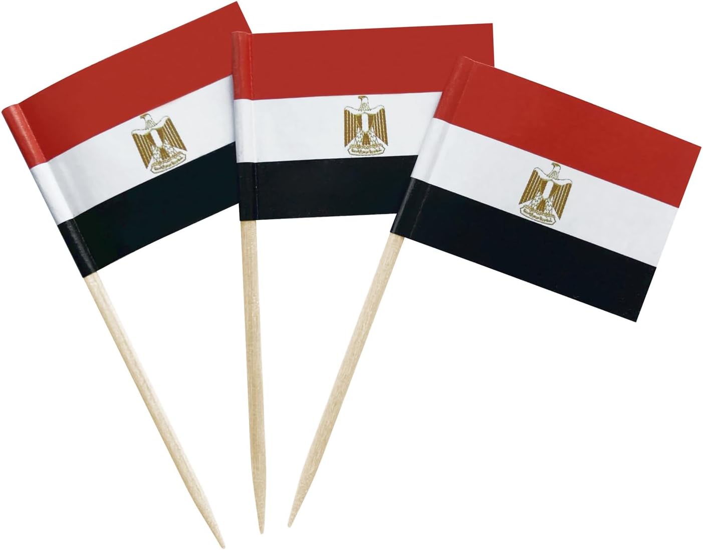 100PCS Egypt Flag Egyptian Small Toothpick Flag Decor Mini Cupcake Toppers Cocktail Food Flags Cocktail Picks