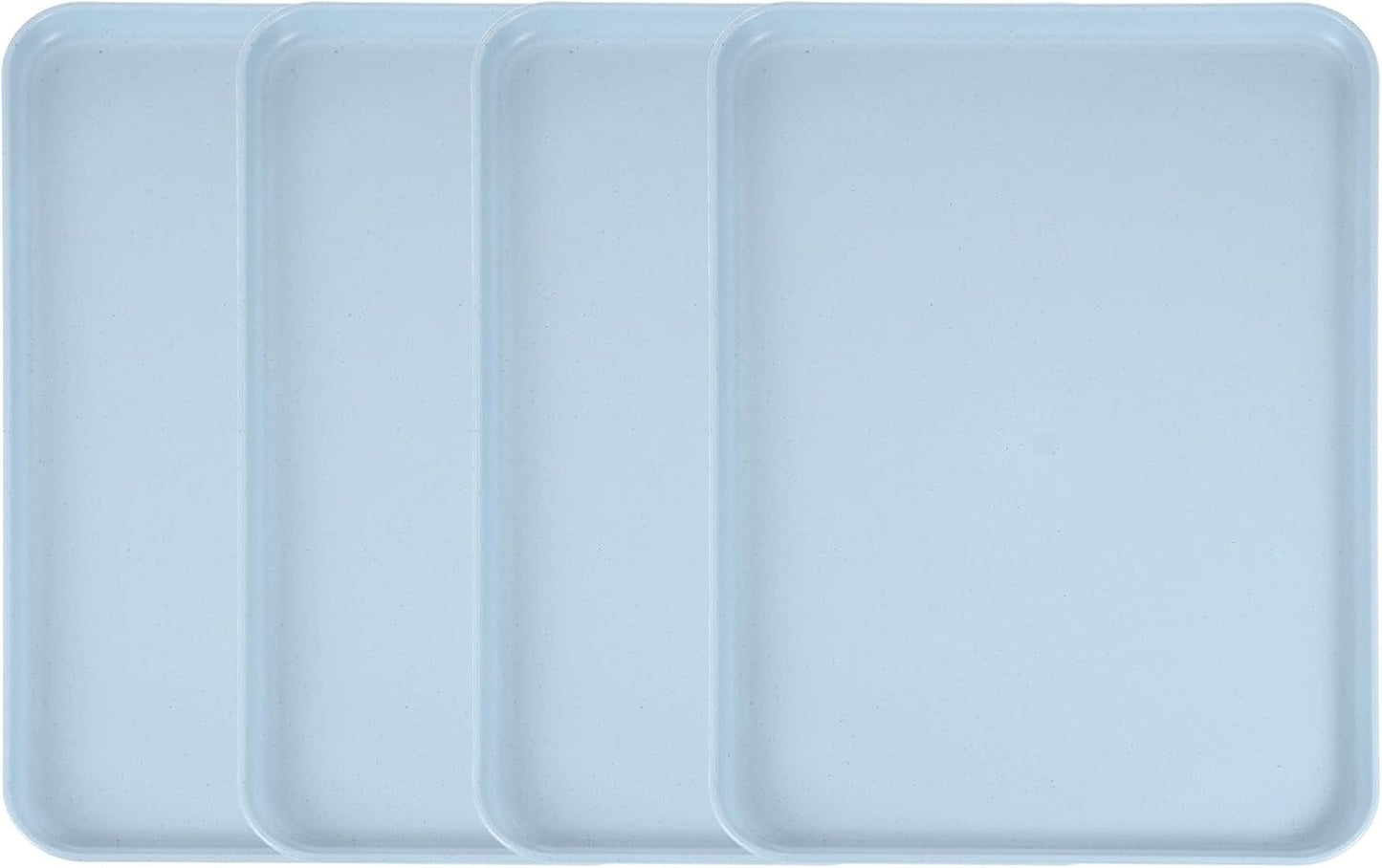 uxcell 4Pcs Plastic Serving Trays, 15 x 10.6 Inch Rectangle Food Trays Serving Cafeteria for Kitchen Restaurant Coffee Fruit Burger Lunch Dessert, Gray