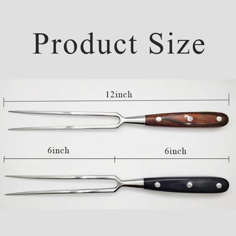 Better-Love Chef pro Stainless Steel Carving Fork Barbecue Fork BBQ Tools Meat Forks 12 Inch,Suitable for kitchen, BBQ(12 inch) (log color)