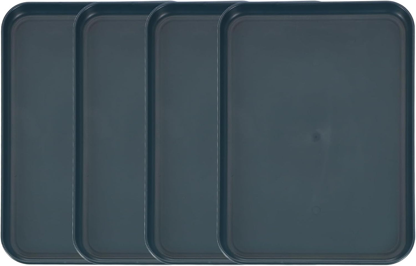 uxcell 4Pcs Plastic Serving Trays, 12.2 x 8.7 Inch Rectangle Food Trays Serving Cafeteria for Kitchen Restaurant Coffee Fruit Burger Lunch Dessert, Black