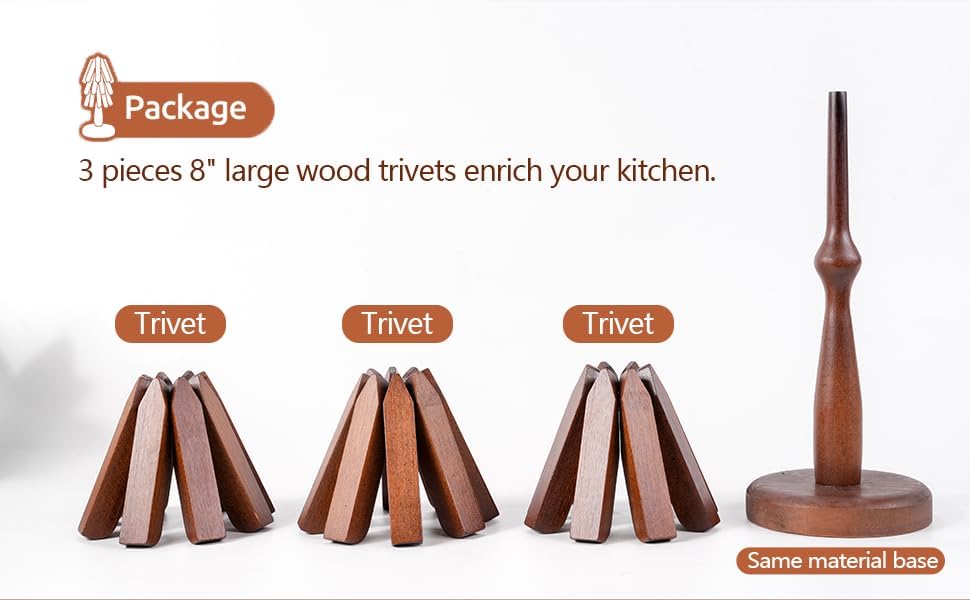 Trivets Tree Set of 3 Trivets for Hot Dishes Hot Pad Bowls and Teapots Coaster for Teapot Potholder Kitchen Gift Creative Gift, Table Decoration