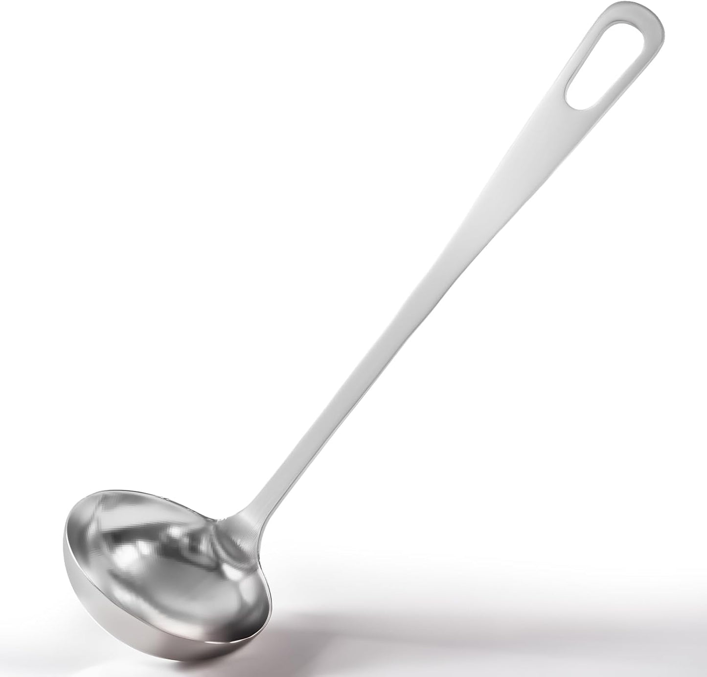 Stainless Steel Soup Ladle Spoon with Comfortable Grip - Cooking and Serving Spoon for Soup, Chili, Gravy, Salad Dressing- Great Cooking Spoon for Kitchen [Rustproof, Heat Resistance, Durable]