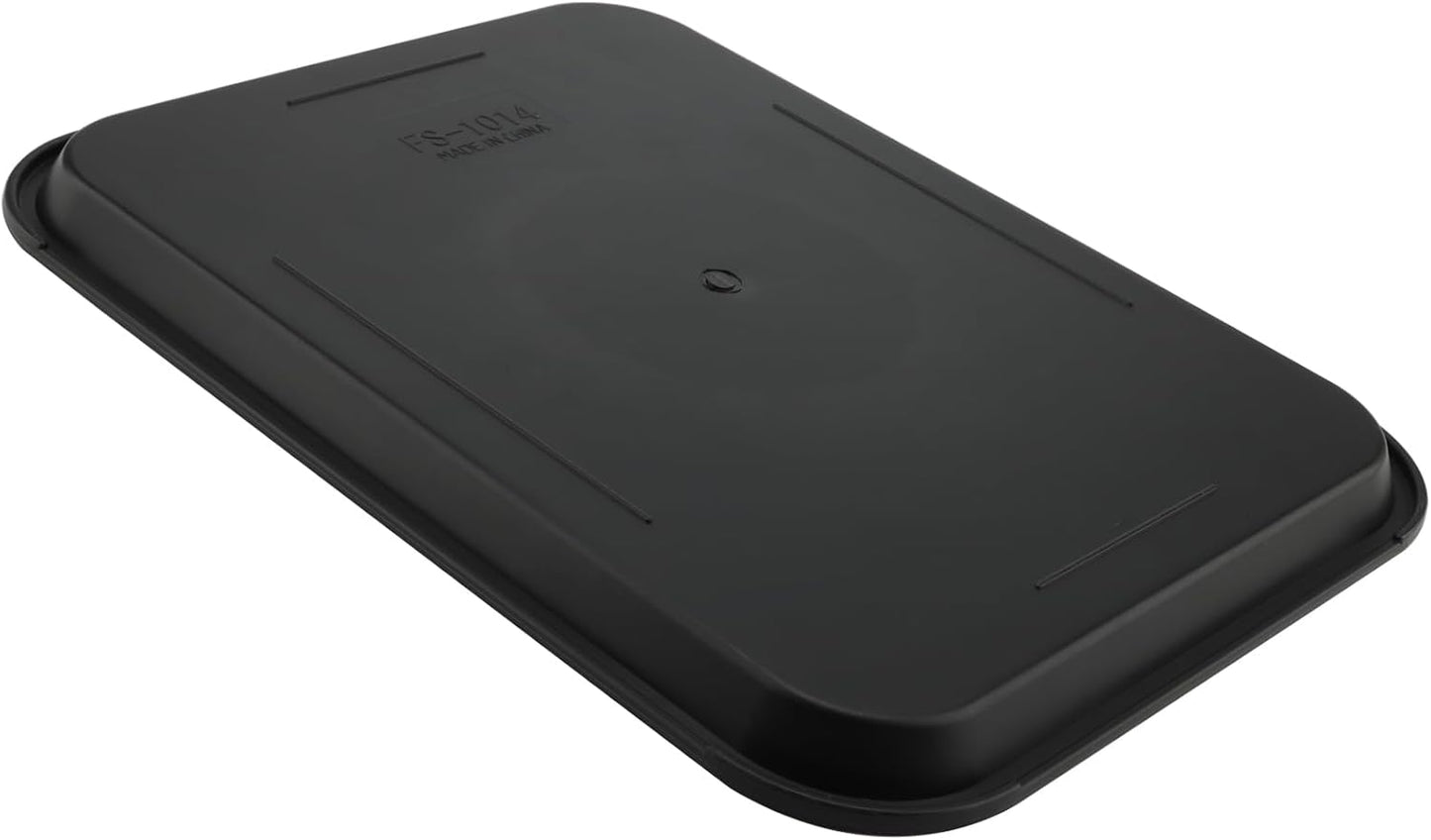 5 Pack 13.8 x 10.6 Inch Black Fast Food Tray, Large Rectangular Restaurant Serving Trays, Plastic Cafeteria Trays School Lunch Trays