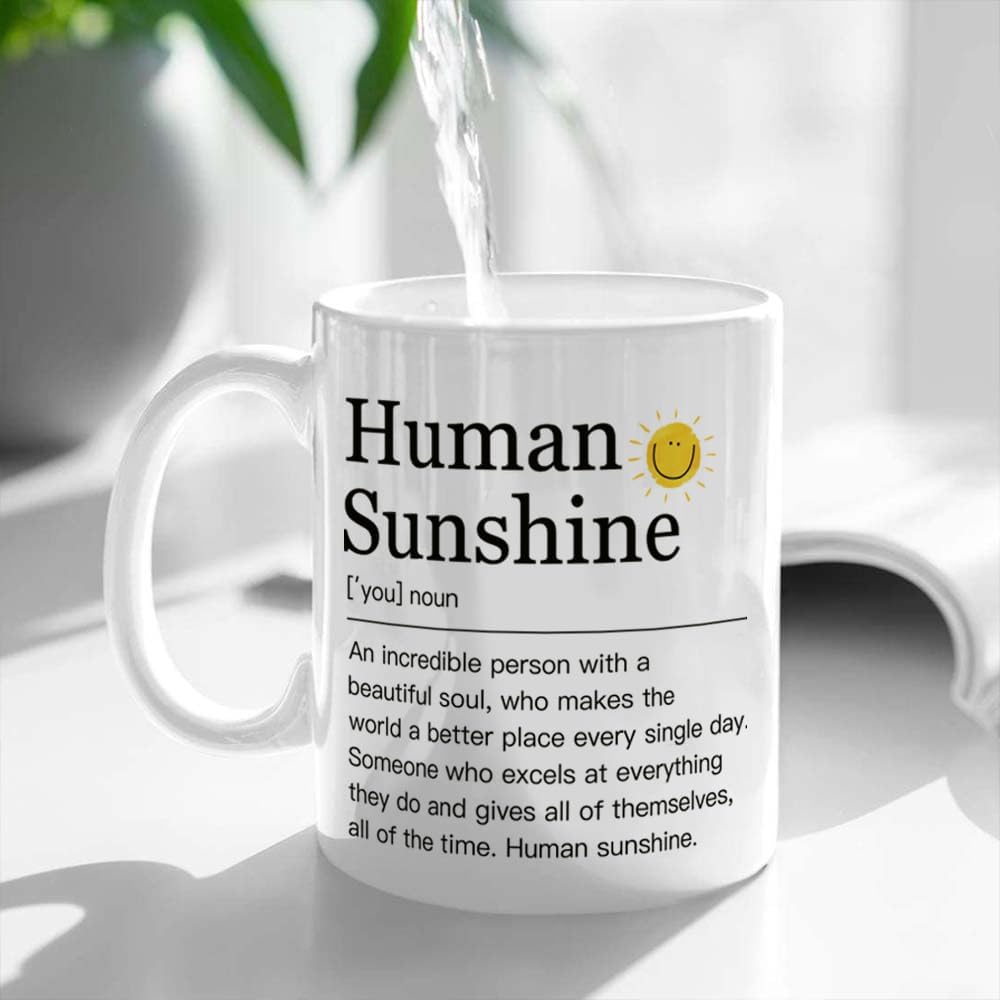 Human Sunshine Coffee Mug Gifts for Women/Boss Lady Gifts/Teacher Nurse Mom Coworker Mug Gift 11OZ / Boss Day Gift