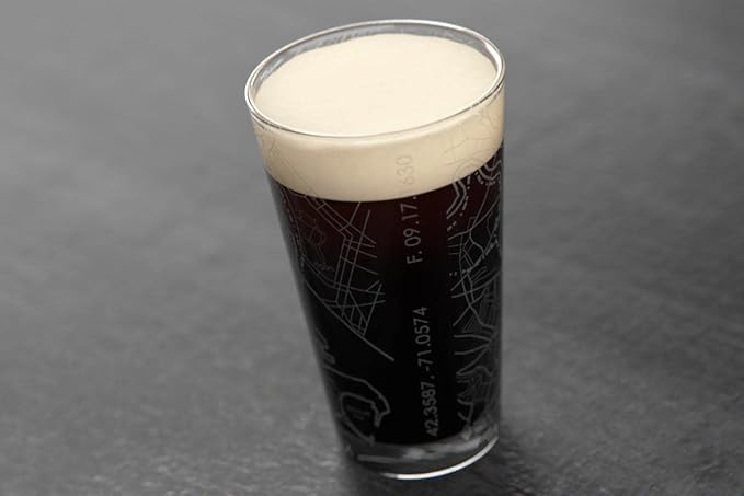 Well Told Engraved Boston Massachusetts Map Pint Glass, Etched Beer Gift (16 oz, Clear) City Map Pint, Custom City Glassware, Gifts For Beer Lovers