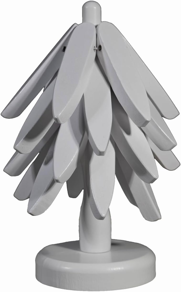 Wooden Trivets for Hot Dishes, Tree Trivet Set, Stackable Tree Coasters for Hot Dish, Pot, Bowl, Teapot, Includes 4 Trivets, 1 Stand, and 4 of Choice (White)