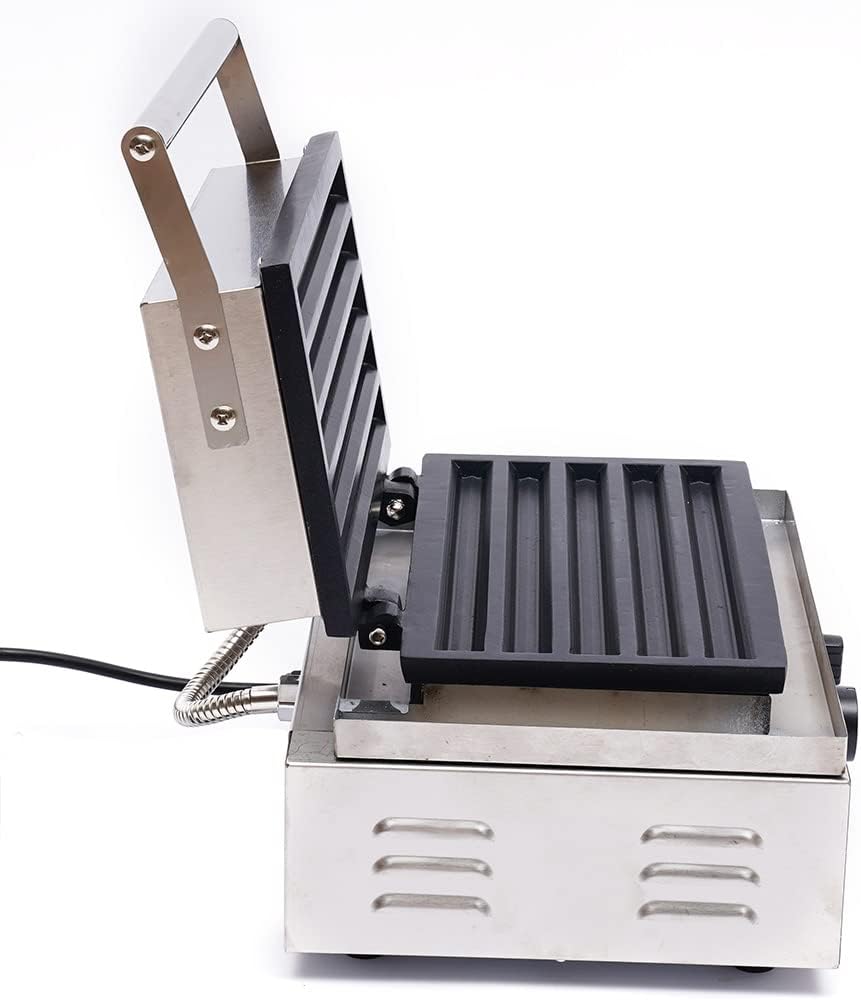 110V Churro Maker Machine, Nonstick Commercial Waffle Baker, Countertop Waffle Machine Stainless Steel Churros Maker Makes 5 Waffles, Waffle Maker 1550W